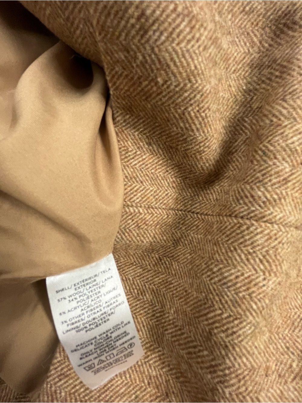Loft Ann Taylor Relaxed Herringbone Camel Blazer M - Picture 5 of 5